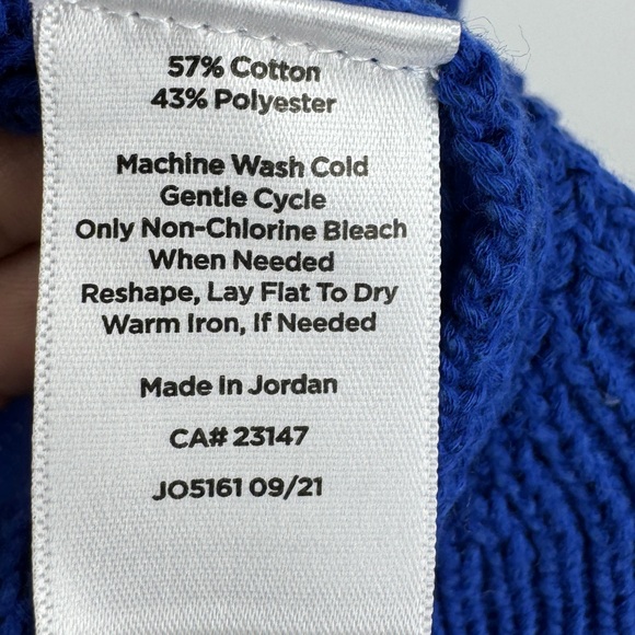 Talbots Cotton Scoop Neck Raglan Sleeve Sweater Cobalt Royal Blue Plus Size 2X - Picture 5 of 5